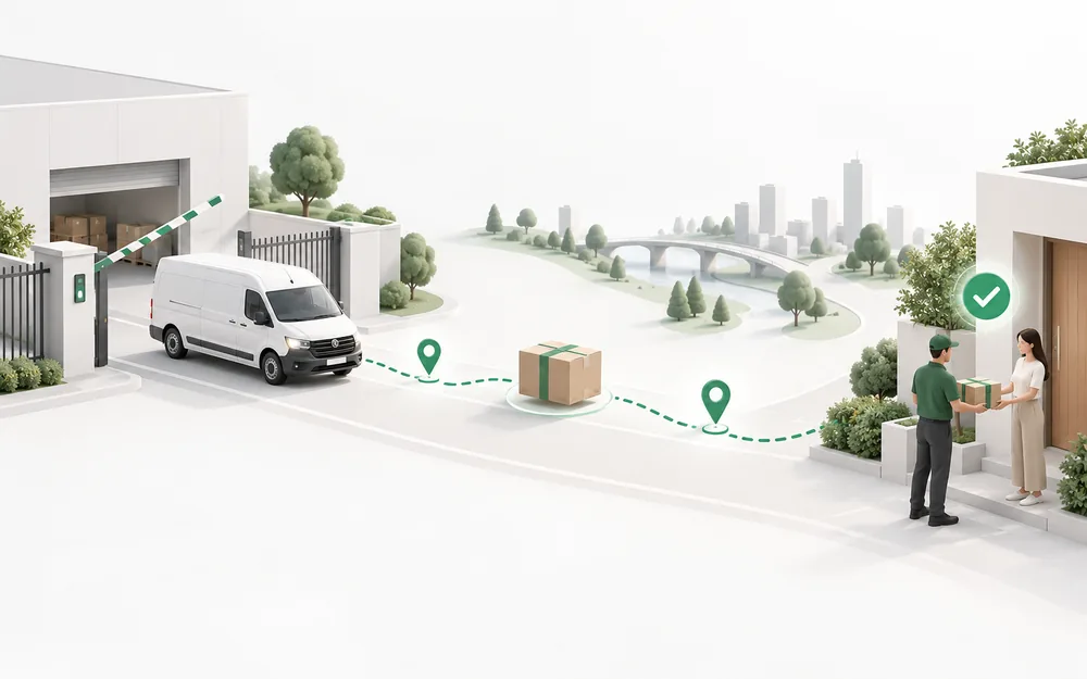 Facility gate to delivery illustration