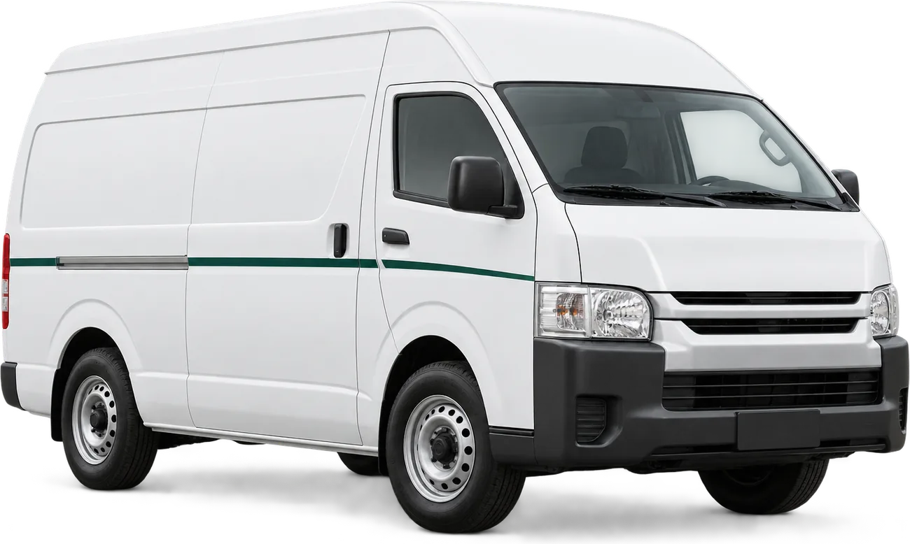 White commercial delivery van